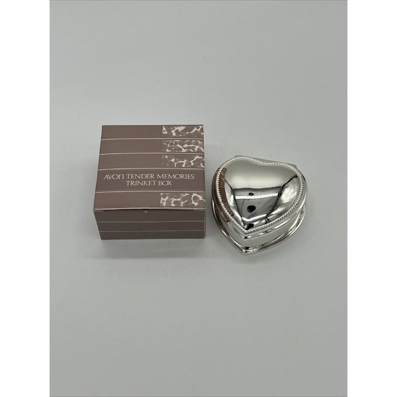 COPY - Vintage 1987 Avon Tender Memories Trinket Jewelry Box Silver & Pink New - Picture 5 of 5